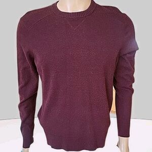 Smartwool Sweater Mens Medium Burgundy Knit Merino Wool Nylon Blend Dad Grandpa